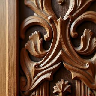 Köşe detaylı oyma ahşap panel